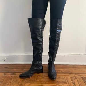 Women’s over the knee black leather boots